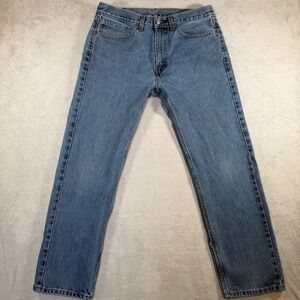 Levis 505 Regular Fit Mens Jeans Medium Wash Blue Denim 34x30 00505-4886